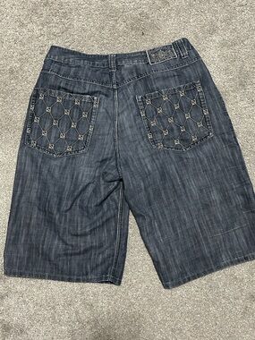Y2K Da Voucci Baggy Dark Wash Jorts Affiction Style